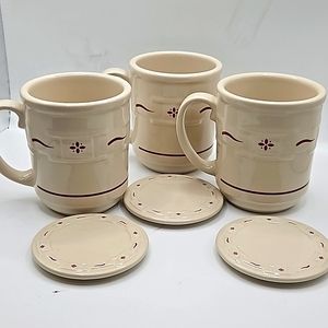 Longaberger mug set 3 with kids